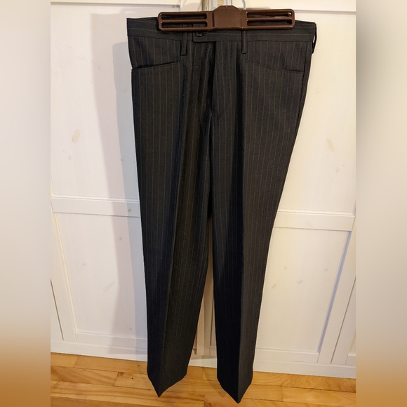 Men's Pinstripe Dress Pants Gray - Picture 1 of 5